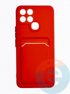 Накладка силиконовая Winter с кардхолдером для Infinix Smart 6 красная - фото 63339