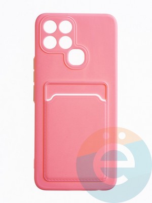 Накладка силиконовая Winter с кардхолдером для Infinix Smart 6 розовая - фото 63340