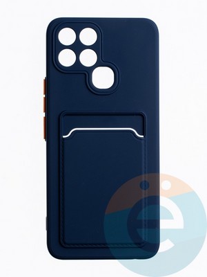 Накладка силиконовая Winter с кардхолдером для Infinix Smart 6 синяя - фото 63342