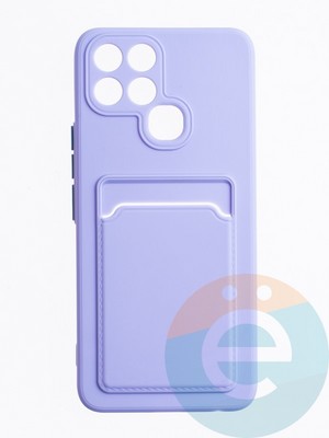Накладка силиконовая Winter с кардхолдером для Infinix Smart 6 сиреневая - фото 63344