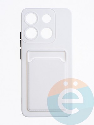 Накладка силиконовая Winter с кардхолдером для Infinix Smart 7 Plus белая - фото 63347