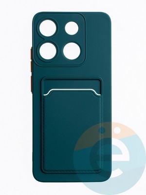 Накладка силиконовая Winter с кардхолдером для Infinix Smart 7 Plus зеленая - фото 63348