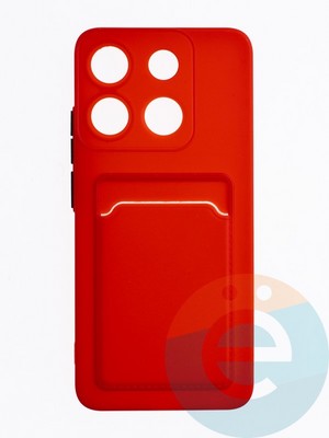 Накладка силиконовая Winter с кардхолдером для Infinix Smart 7 Plus красная - фото 63350