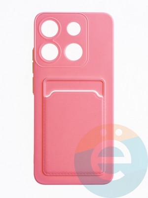 Накладка силиконовая Winter с кардхолдером для Infinix Smart 7 Plus розовая - фото 63352