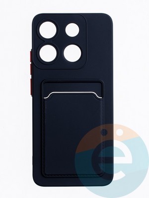 Накладка силиконовая Winter с кардхолдером для Infinix Smart 7 Plus черная - фото 63359