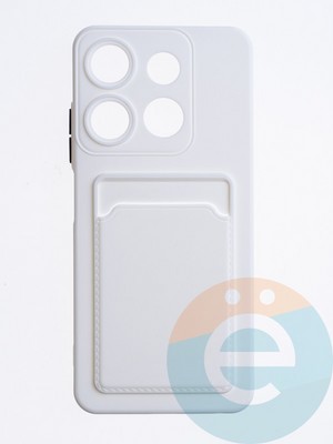 Накладка силиконовая Winter с кардхолдером для Infinix Smart 7 белая - фото 63360