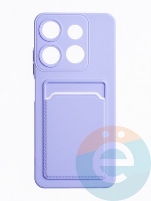 Накладка силиконовая Winter с кардхолдером для Infinix Smart 7 сиреневая - фото 63369