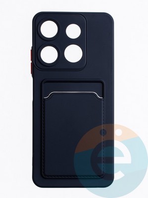 Накладка силиконовая Winter с кардхолдером для Infinix Smart 7 черная - фото 63370