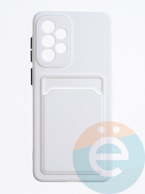 Накладка силиконовая Winter с кардхолдером для Samsung Galaxy A33 белая - фото 63371