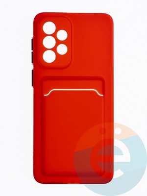 Накладка силиконовая Winter с кардхолдером для Samsung Galaxy A33 красная - фото 63375