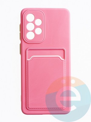 Накладка силиконовая Winter с кардхолдером для Samsung Galaxy A33 розовая - фото 63376