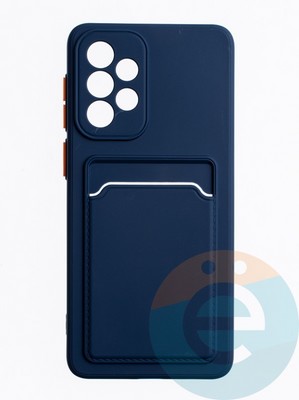 Накладка силиконовая Winter с кардхолдером для Samsung Galaxy A33 синяя - фото 63378