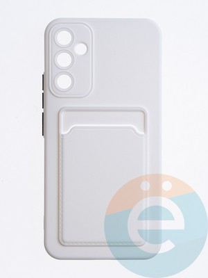 Накладка силиконовая Winter с кардхолдером для Samsung Galaxy A34 белая - фото 63383