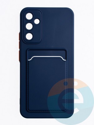 Накладка силиконовая Winter с кардхолдером для Samsung Galaxy A34 синяя - фото 63389