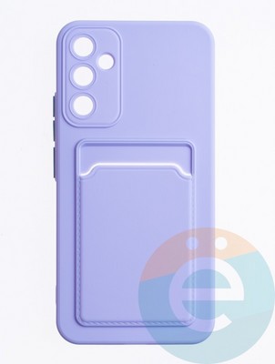 Накладка силиконовая Winter с кардхолдером для Samsung Galaxy A34 сиреневая - фото 63392