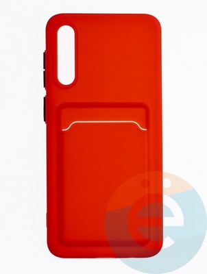Накладка силиконовая Winter с кардхолдером для Samsung Galaxy A50/A30s красная - фото 63399
