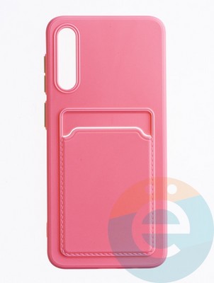 Накладка силиконовая Winter с кардхолдером для Samsung Galaxy A50/A30s розовая - фото 63401