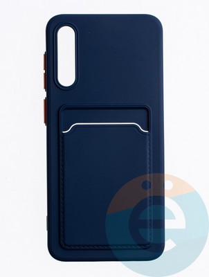 Накладка силиконовая Winter с кардхолдером для Samsung Galaxy A50/A30s синяя - фото 63405