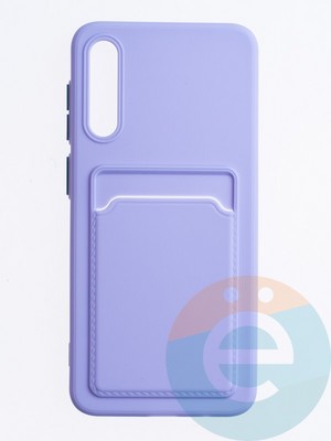 Накладка силиконовая Winter с кардхолдером для Samsung Galaxy A50/A30s сиреневая - фото 63407