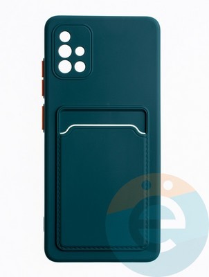 Накладка силиконовая Winter с кардхолдером для Samsung Galaxy A51 зеленая - фото 63411