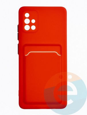 Накладка силиконовая Winter с кардхолдером для Samsung Galaxy A51 красная - фото 63413