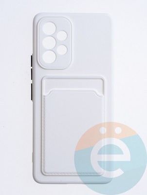 Накладка силиконовая Winter с кардхолдером для Samsung Galaxy A53 белая - фото 63422