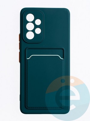 Накладка силиконовая Winter с кардхолдером для Samsung Galaxy A53 зеленая - фото 63423