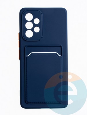 Накладка силиконовая Winter с кардхолдером для Samsung Galaxy A53 синяя - фото 63428
