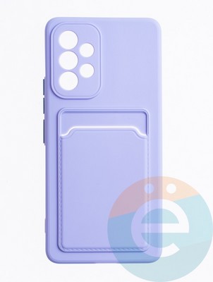 Накладка силиконовая Winter с кардхолдером для Samsung Galaxy A53 сиреневая - фото 63430