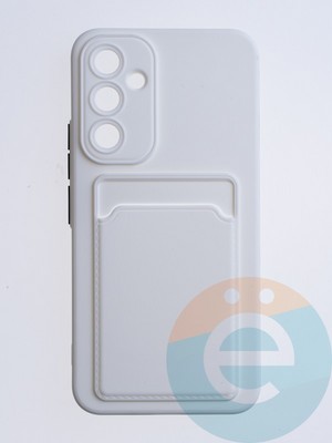Накладка силиконовая Winter с кардхолдером для Samsung Galaxy A54 белая - фото 63434