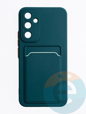 Накладка силиконовая Winter с кардхолдером для Samsung Galaxy A54 зеленая - фото 63436