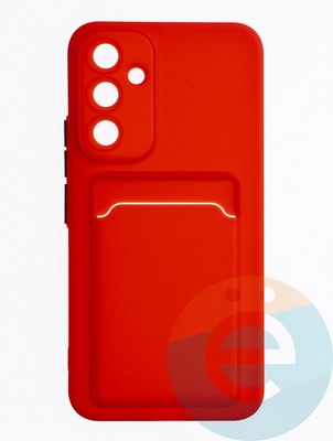 Накладка силиконовая Winter с кардхолдером для Samsung Galaxy A54 красная - фото 63439
