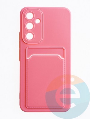 Накладка силиконовая Winter с кардхолдером для Samsung Galaxy A54 розовая - фото 63450