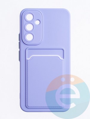 Накладка силиконовая Winter с кардхолдером для Samsung Galaxy A54 сиреневая - фото 63454