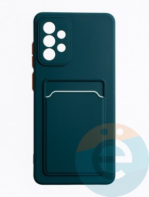 Накладка силиконовая Winter с кардхолдером для Samsung Galaxy A72 зеленая - фото 63461