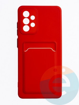 Накладка силиконовая Winter с кардхолдером для Samsung Galaxy A72 красная - фото 63462