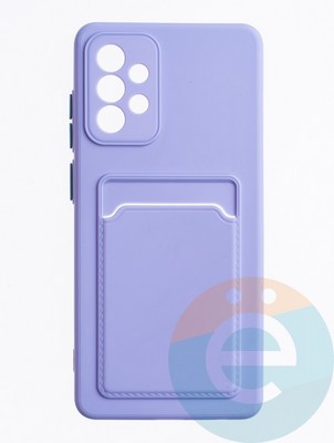 Накладка силиконовая Winter с кардхолдером для Samsung Galaxy A72 сиреневая - фото 63467