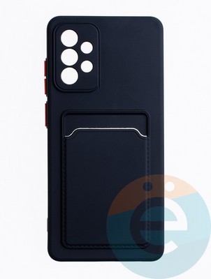 Накладка силиконовая Winter с кардхолдером для Samsung Galaxy A72 черная - фото 63468