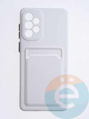 Накладка силиконовая Winter с кардхолдером для Samsung Galaxy A73 белая - фото 63470