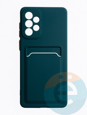 Накладка силиконовая Winter с кардхолдером для Samsung Galaxy A73 зеленая - фото 63471