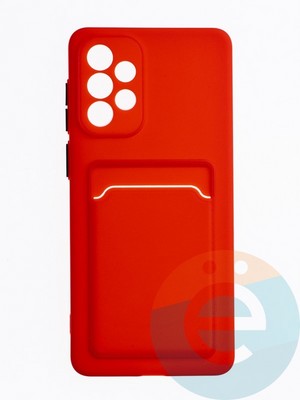 Накладка силиконовая Winter с кардхолдером для Samsung Galaxy A73 красная - фото 63472