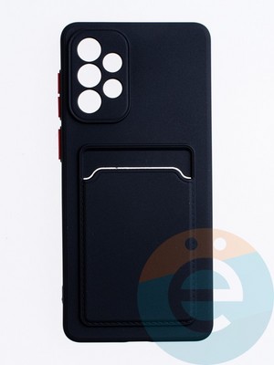 Накладка силиконовая Winter с кардхолдером для Samsung Galaxy A73 черная - фото 63478