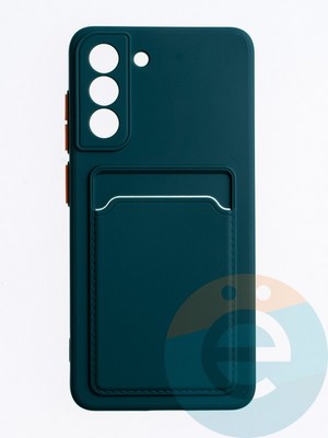 Накладка силиконовая Winter с кардхолдером для Samsung Galaxy S21FE зеленая - фото 63482