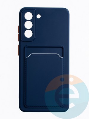 Накладка силиконовая Winter с кардхолдером для Samsung Galaxy S21FE синяя - фото 63488