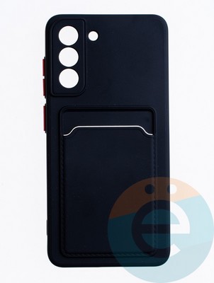 Накладка силиконовая Winter с кардхолдером для Samsung Galaxy S21FE черная - фото 63491