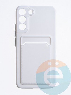 Накладка силиконовая Winter с кардхолдером для Samsung Galaxy S22 Plus белая - фото 63494