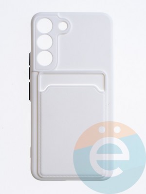 Накладка силиконовая Winter с кардхолдером для Samsung Galaxy S22 белая - фото 63506