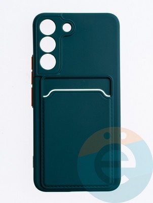 Накладка силиконовая Winter с кардхолдером для Samsung Galaxy S22 зеленая - фото 63509