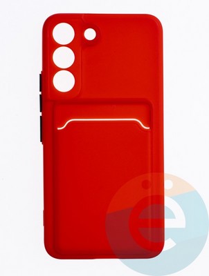 Накладка силиконовая Winter с кардхолдером для Samsung Galaxy S22 красная - фото 63511