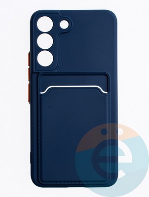 Накладка силиконовая Winter с кардхолдером для Samsung Galaxy S22 синяя - фото 63514